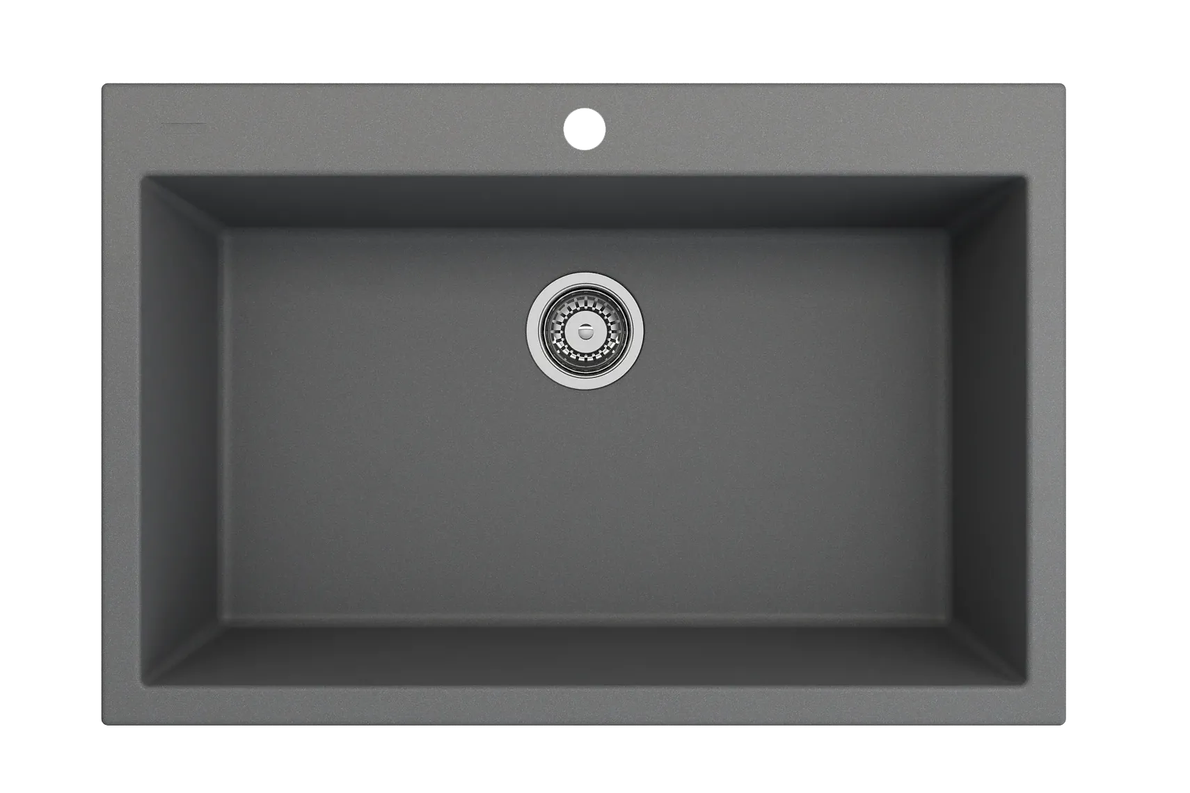BOCCHI Campino Uno 33" Dual Mount Composite Granite Kitchen Sink, Concrete Gray, 1604-506-0126