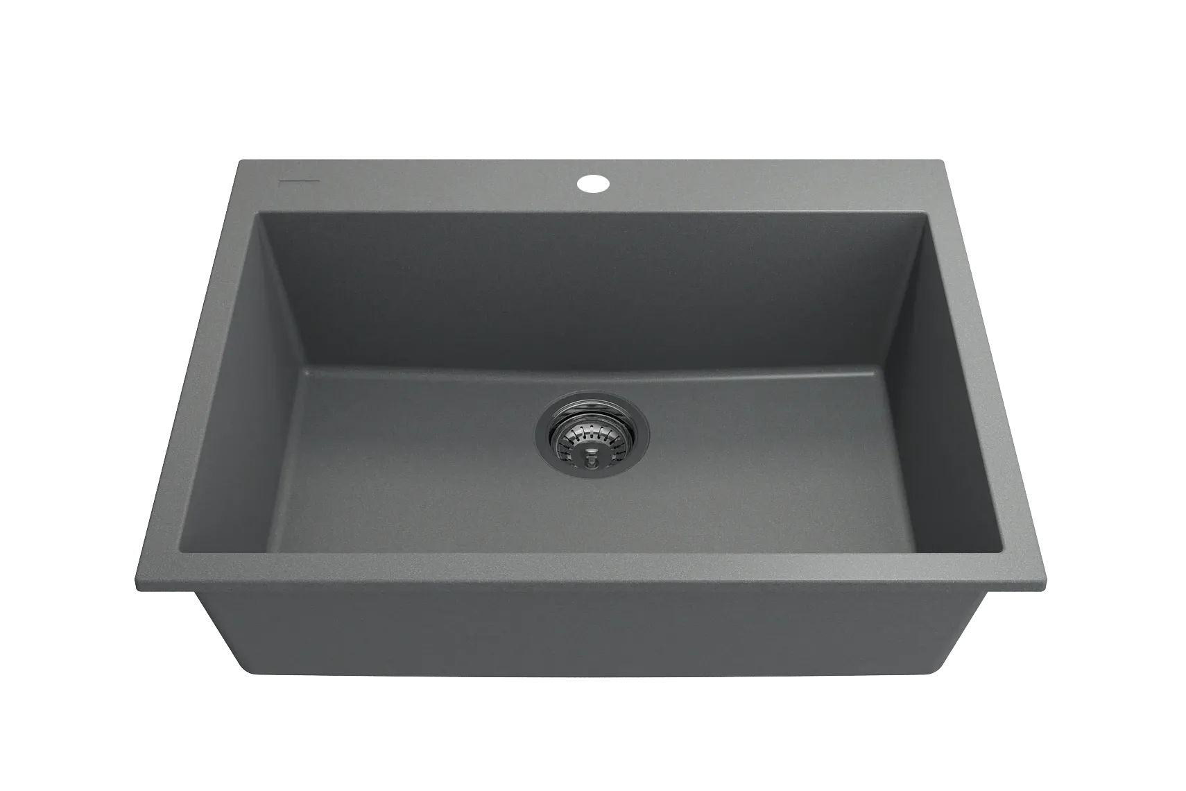 BOCCHI Campino Uno 27" Dual Mount Granite Kitchen Sink Kit, Concrete Gray, 1634-506-0126