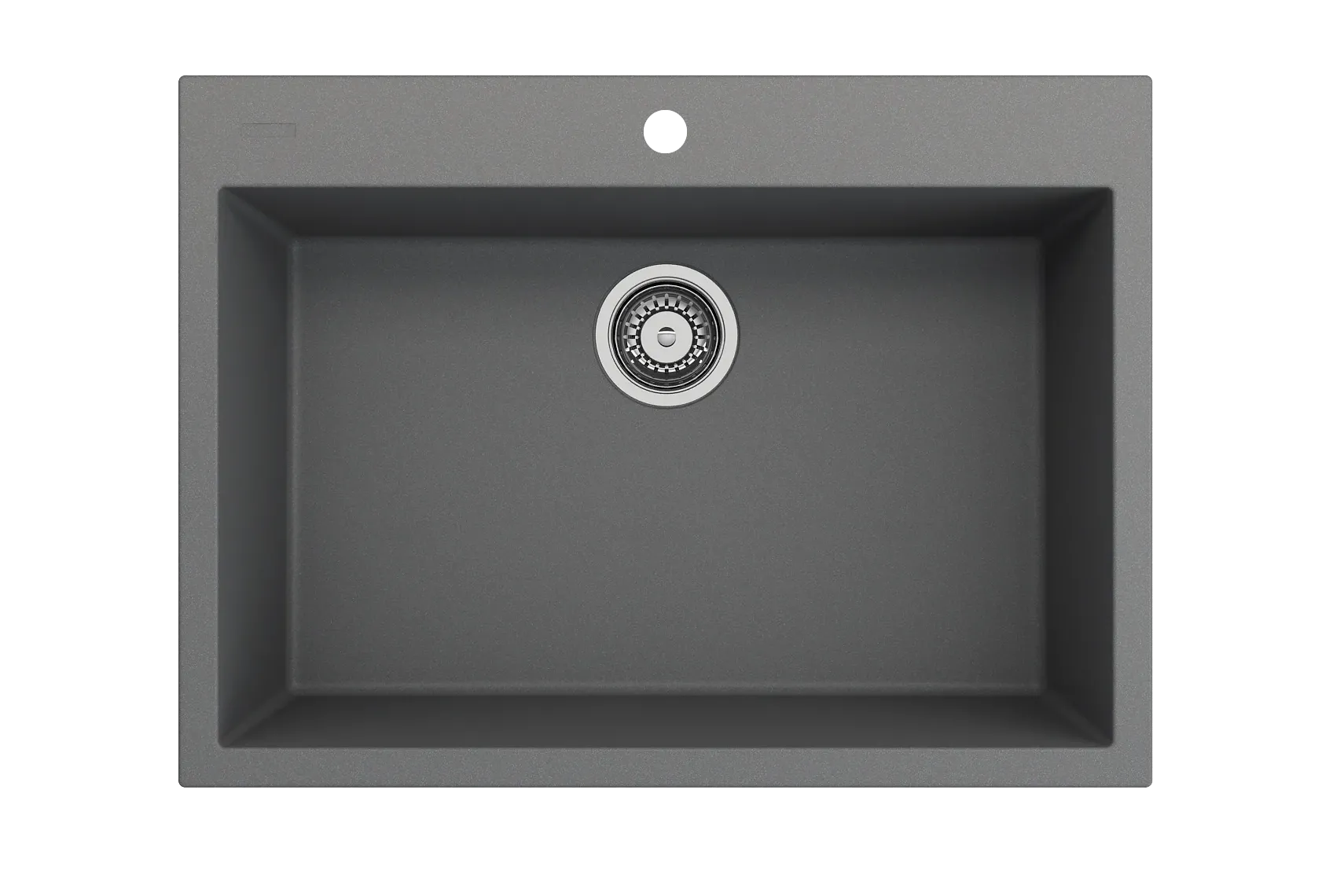 BOCCHI Campino Uno 27" Dual Mount Granite Kitchen Sink Kit, Concrete Gray, 1634-506-0126
