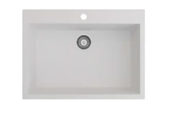 BOCCHI Campino Uno 27" Dual Mount Granite Kitchen Sink Kit, Milk White, 1634-507-0126