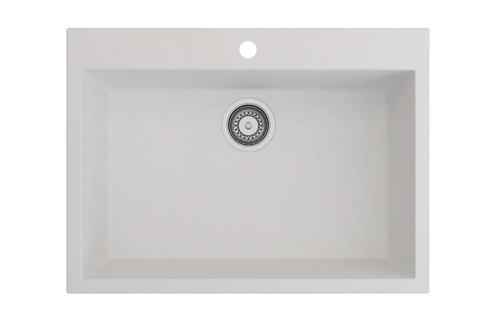 BOCCHI Campino Uno 27" Dual Mount Granite Kitchen Sink Kit, Milk White, 1634-507-0126