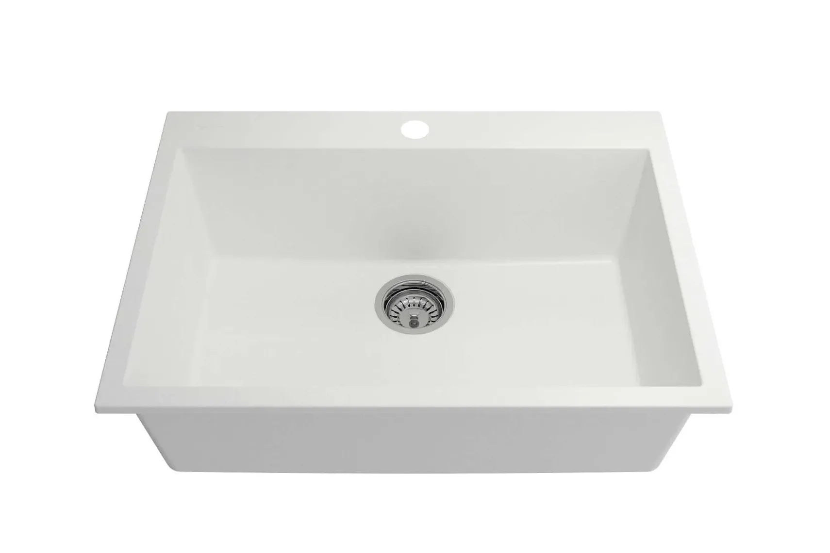BOCCHI Campino Uno 27" Dual Mount Granite Kitchen Sink Kit, Milk White, 1634-507-0126