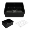 BOCCHI Classico 24" Fireclay Farmhouse Apron Single Bowl Kitchen Sink, Black, 1137-005-0120