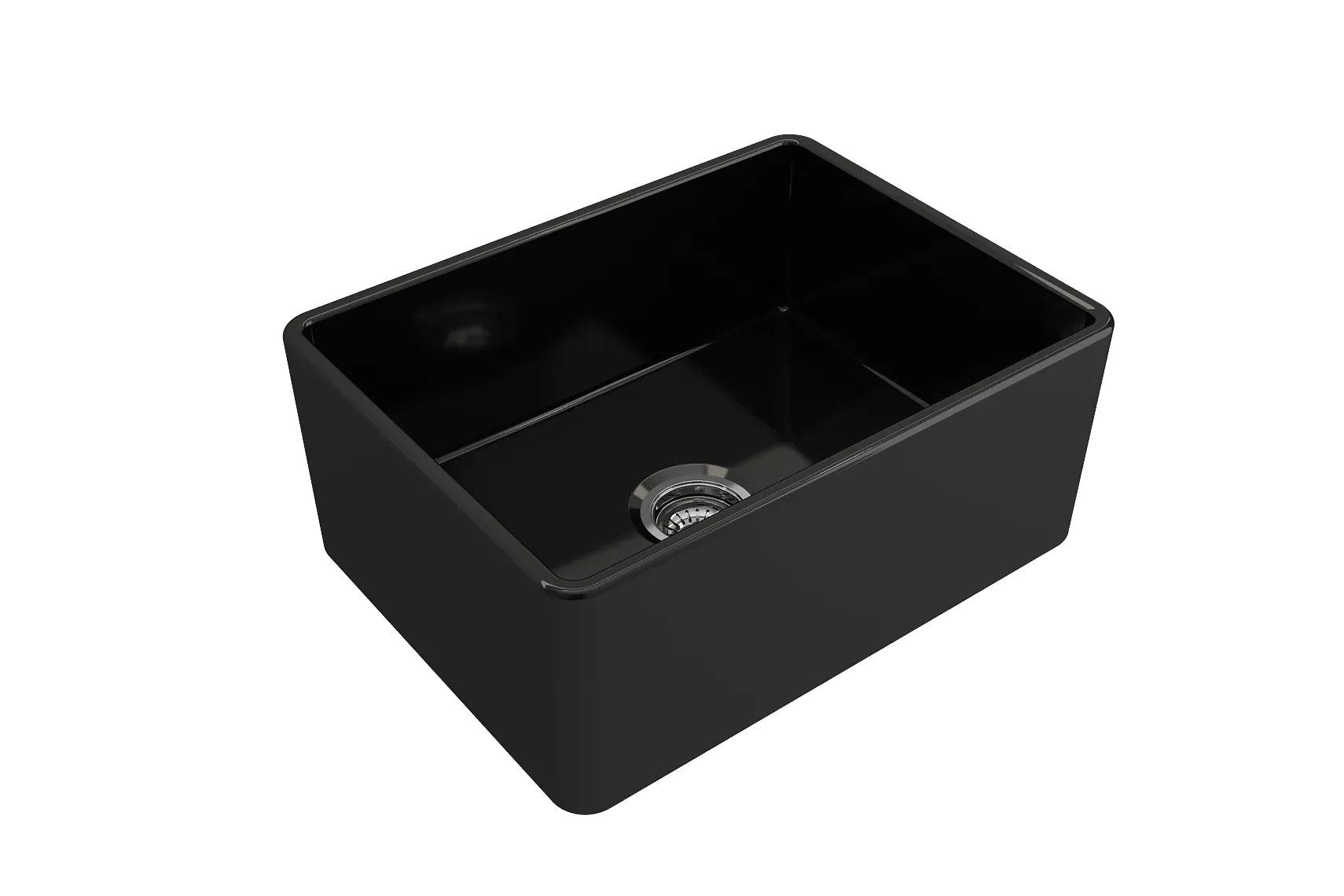 BOCCHI Classico 24" Fireclay Farmhouse Apron Single Bowl Kitchen Sink, Black, 1137-005-0120