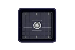 BOCCHI Classico 20" Fireclay Farmhouse Apron Single Bowl Kitchen Sink, Sapphire Blue, 1136-010-0120