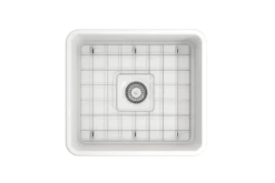 BOCCHI Classico 20" Fireclay Farmhouse Apron Single Bowl Kitchen Sink, Matte White, 1136-002-0120