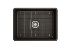 BOCCHI Classico 24" Fireclay Farmhouse Apron Single Bowl Kitchen Sink, Matte Brown, 1137-025-0120