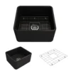 BOCCHI Classico 20" Fireclay Farmhouse Apron Single Bowl Kitchen Sink, Matte Black, 1136-004-0120