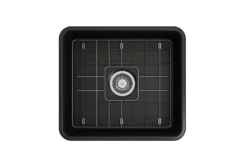 BOCCHI Classico 20" Fireclay Farmhouse Apron Single Bowl Kitchen Sink, Matte Black, 1136-004-0120