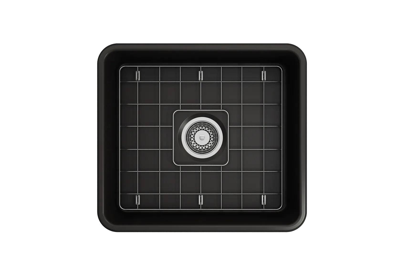 BOCCHI Classico 20" Fireclay Farmhouse Apron Single Bowl Kitchen Sink, Matte Black, 1136-004-0120