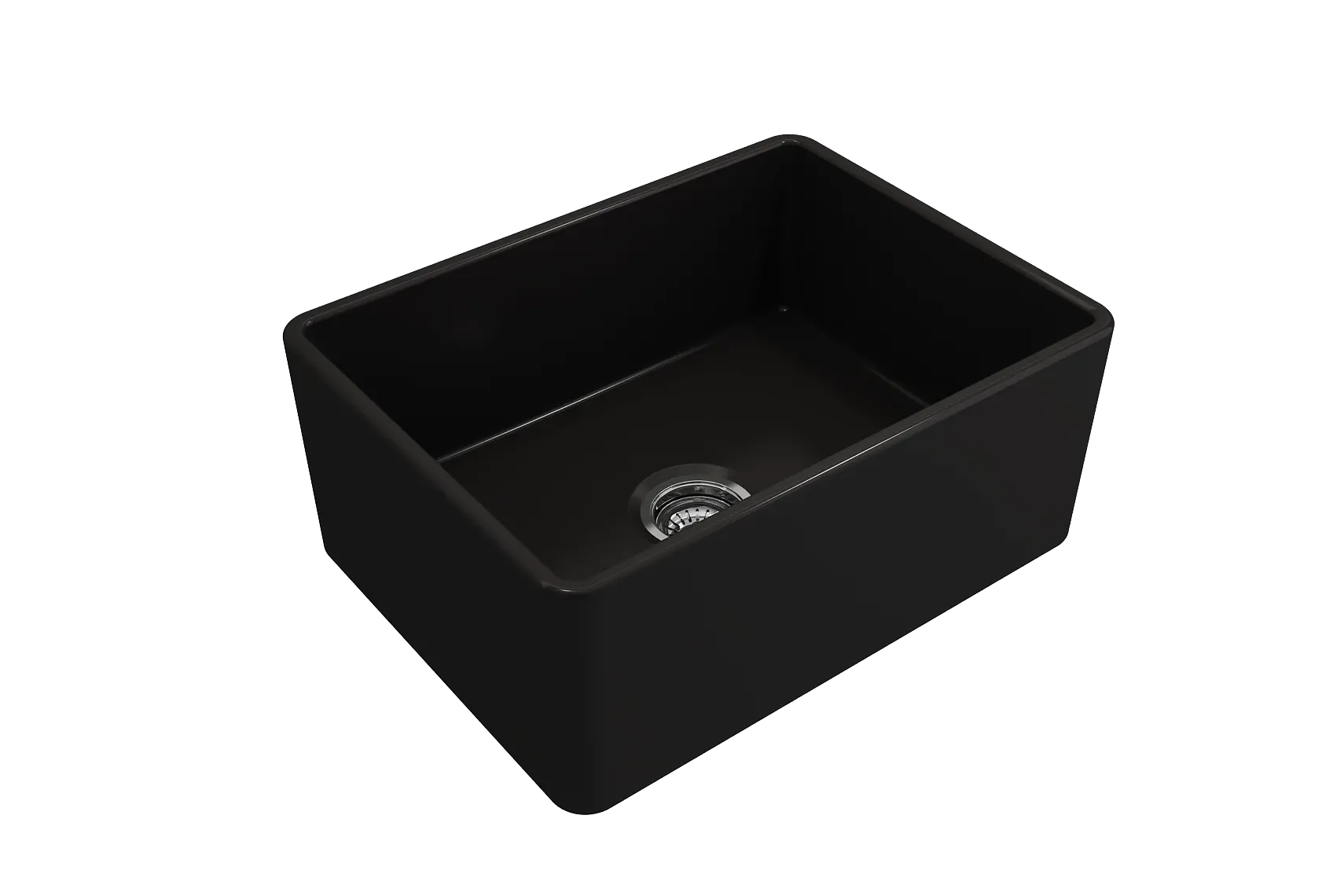 BOCCHI Classico 24" Fireclay Farmhouse Apron Single Bowl Kitchen Sink, Matte Black, 1137-004-0120