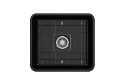 BOCCHI Classico 20" Fireclay Farmhouse Apron Single Bowl Kitchen Sink, Black, 1136-005-0120