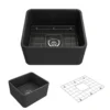 BOCCHI Classico 20" Fireclay Farmhouse Apron Single Bowl Kitchen Sink, Matte Dark Gray, 1136-020-0120