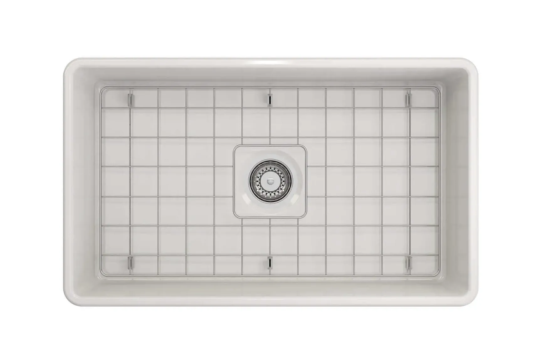 BOCCHI Classico 30" Fireclay Farmhouse Sink Kit with Faucet and Accessories, White (sink) / Chrome (faucet), 1138-001-2020CH