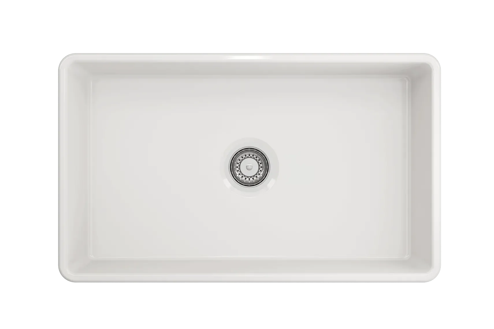 BOCCHI Classico 30" Fireclay Farmhouse Sink Kit with Faucet and Accessories, White (sink) / Chrome (faucet), 1138-001-2020CH