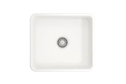 BOCCHI Classico 20" Fireclay Farmhouse Apron Single Bowl Kitchen Sink, White, 1136-001-0120