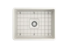 BOCCHI Classico 24" Fireclay Farmhouse Apron Single Bowl Kitchen Sink, Biscuit, 1137-014-0120