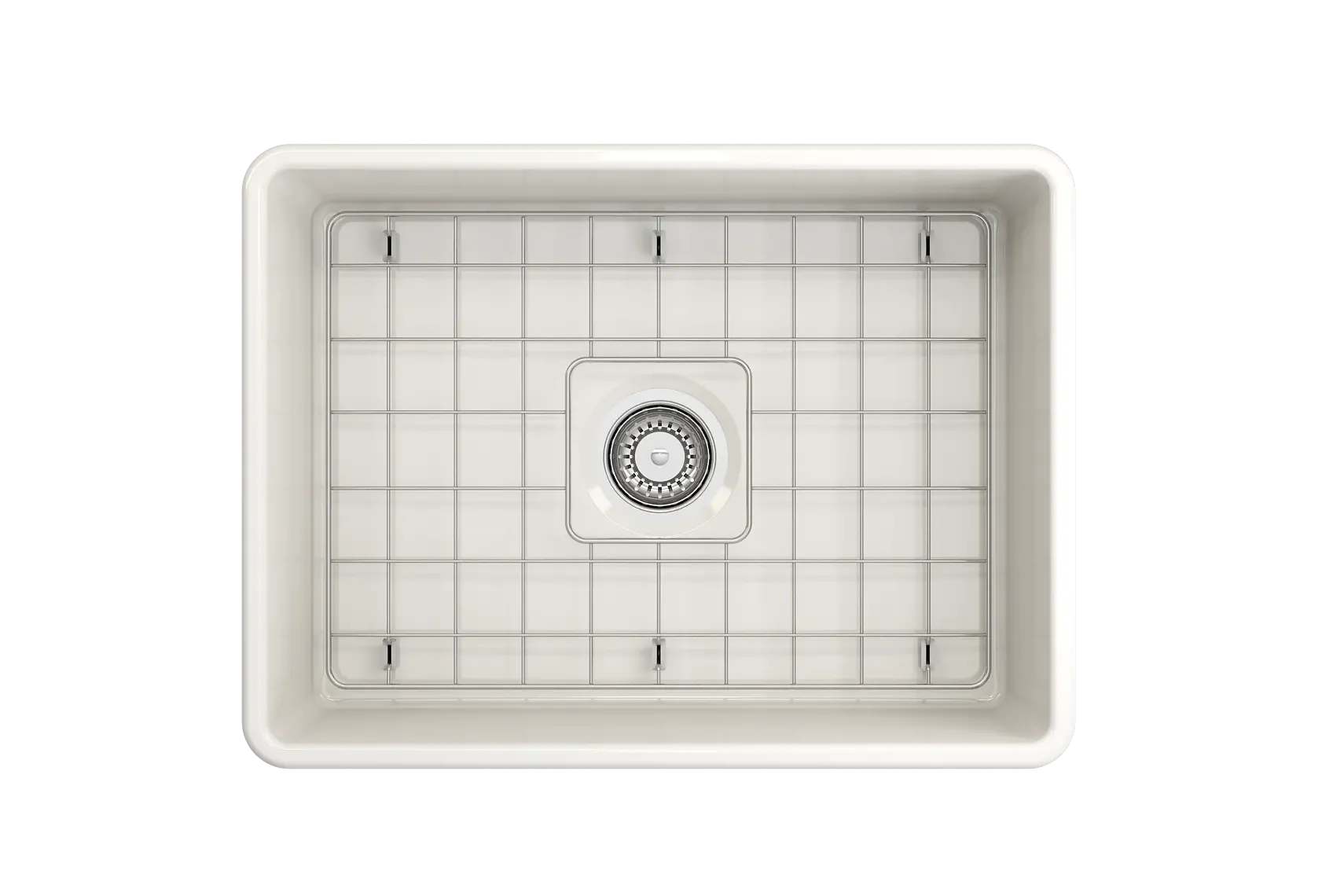 BOCCHI Classico 24" Fireclay Farmhouse Apron Single Bowl Kitchen Sink, Biscuit, 1137-014-0120