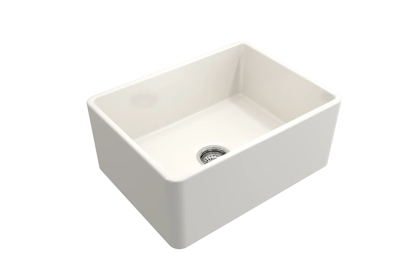 BOCCHI Classico 24" Fireclay Farmhouse Apron Single Bowl Kitchen Sink, Biscuit, 1137-014-0120