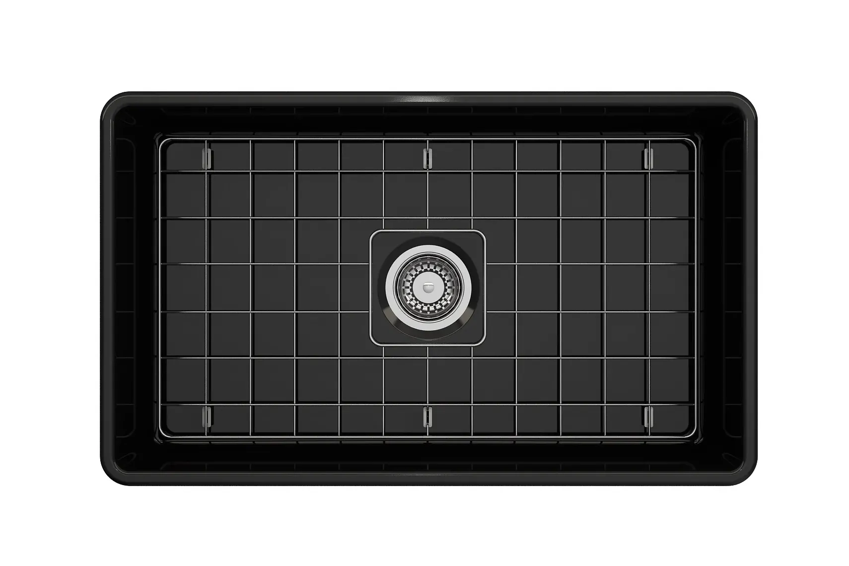 BOCCHI Classico 30" Fireclay Farmhouse Apron Single Bowl Kitchen Sink, Black, 1138-005-0120