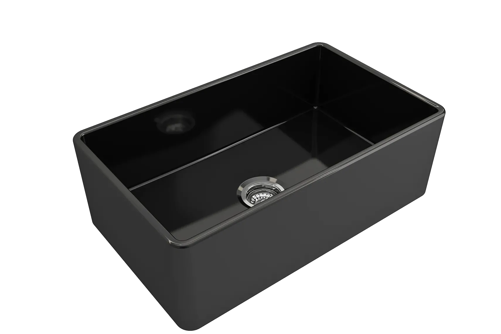 BOCCHI Classico 30" Fireclay Farmhouse Apron Single Bowl Kitchen Sink, Black, 1138-005-0120