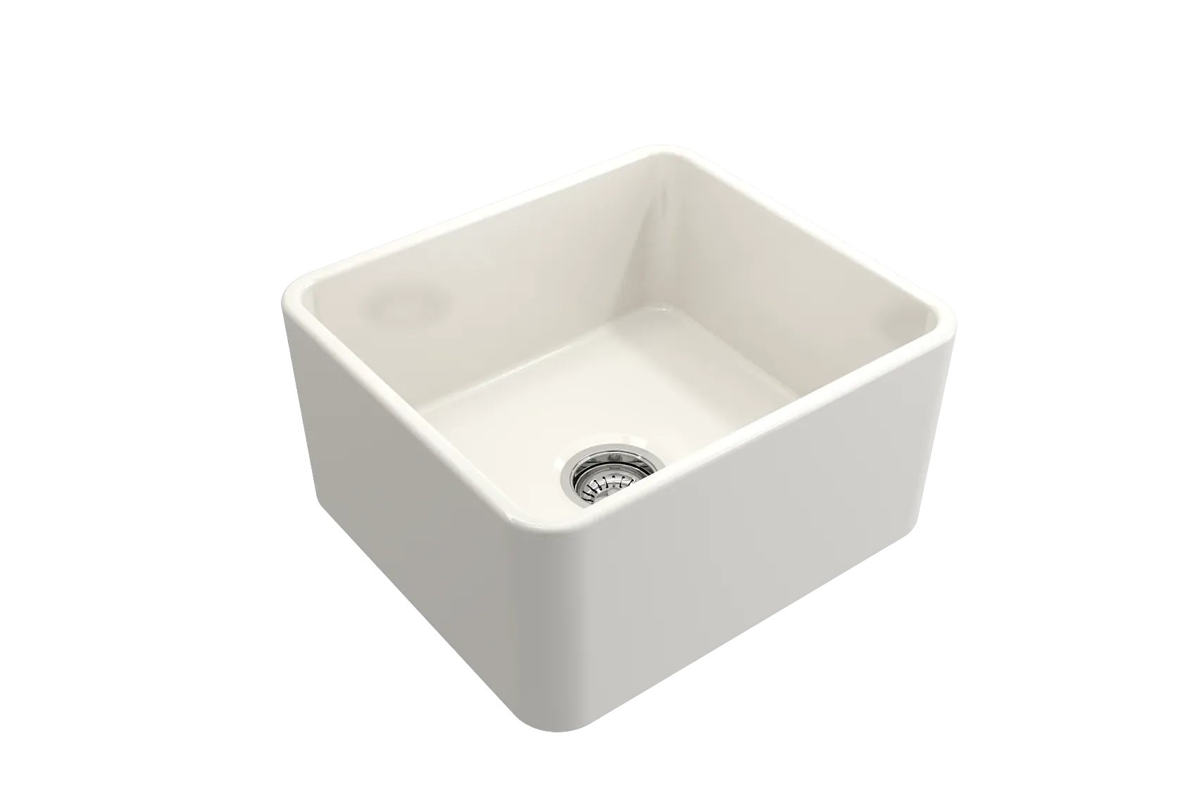 BOCCHI Classico 20" Fireclay Farmhouse Apron Single Bowl Kitchen Sink, Biscuit, 1136-014-0120