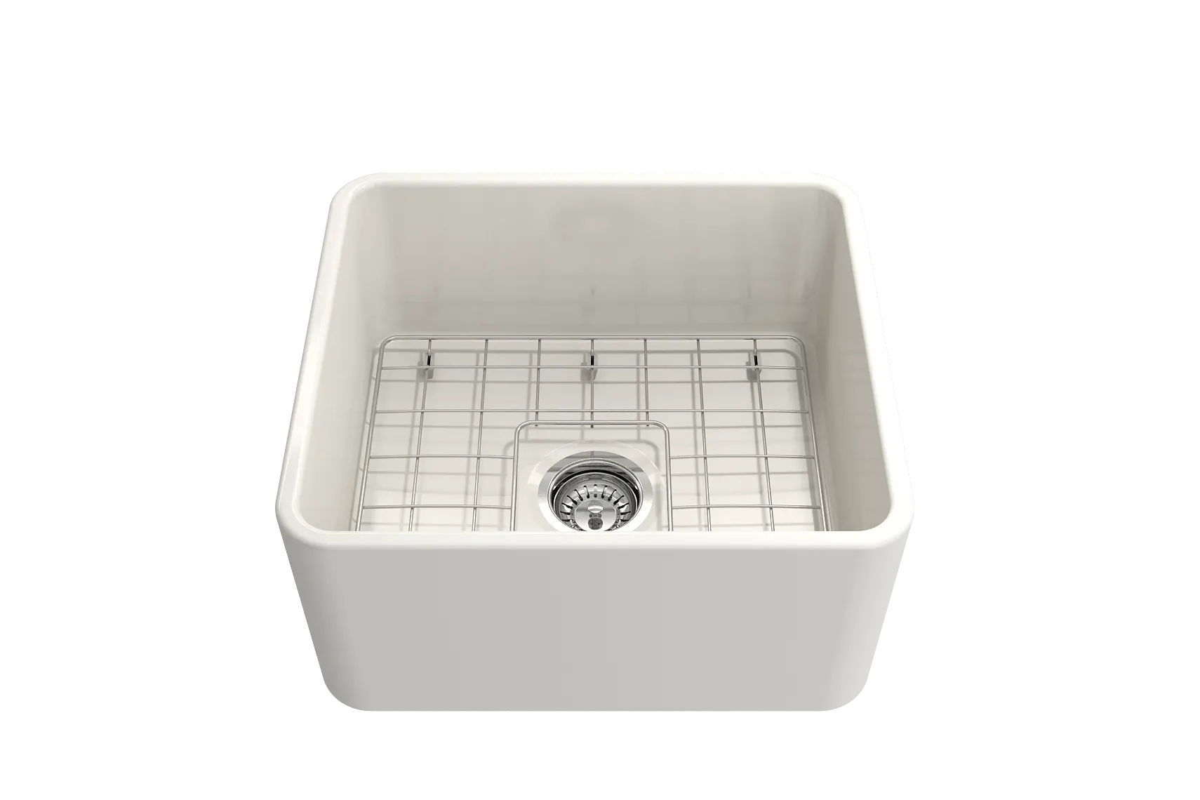 BOCCHI Classico 20" Fireclay Farmhouse Apron Single Bowl Kitchen Sink, Biscuit, 1136-014-0120