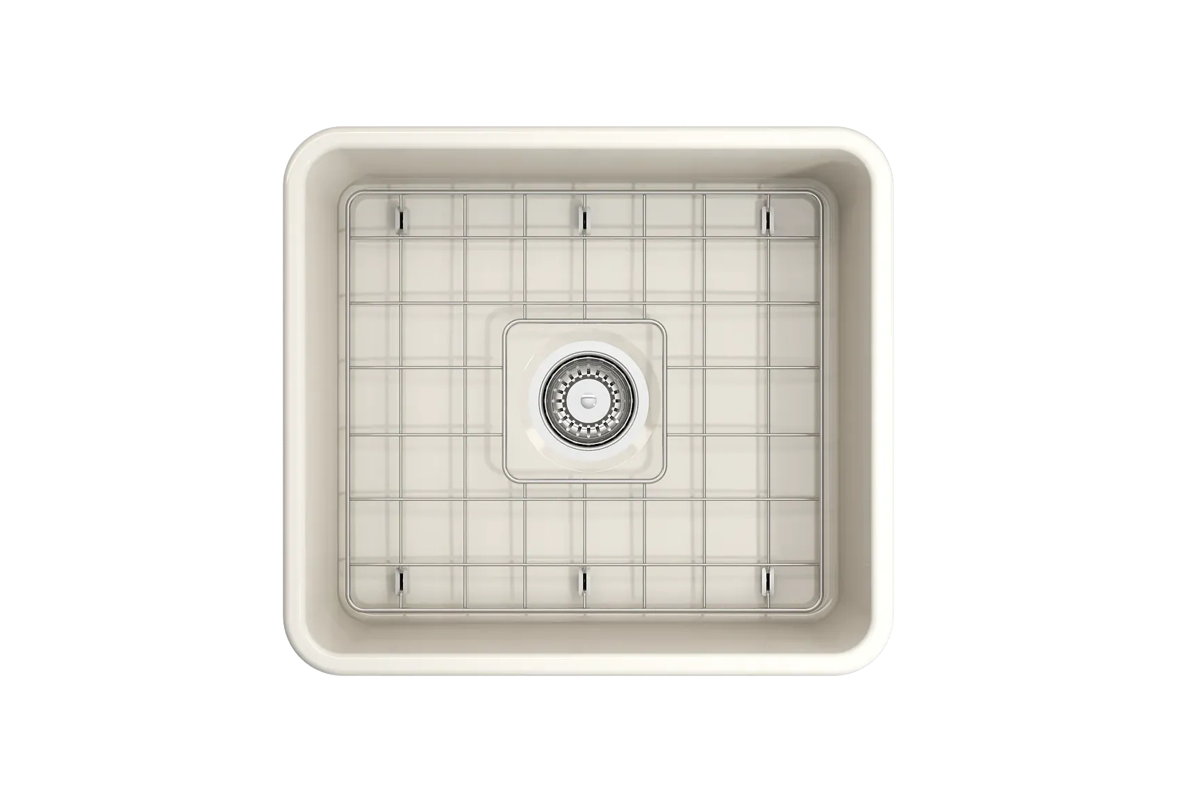 BOCCHI Classico 20" Fireclay Farmhouse Apron Single Bowl Kitchen Sink, Biscuit, 1136-014-0120