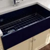 BOCCHI Contempo 36" Fireclay Farmhouse Apron Single Bowl Kitchen Sink, Sapphire Blue, 1354-010-0120