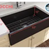 BOCCHI Contempo 33" Fireclay Farmhouse Apron Single Bowl Kitchen Sink, Matte Black, 1352-004-0120