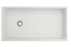 BOCCHI Contempo 36" Fireclay Farmhouse Apron Single Bowl Kitchen Sink, White, 1354-001-0120