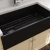 BOCCHI Contempo 36" Fireclay Farmhouse Apron Single Bowl Kitchen Sink, Matte Black, 1354-004-0120