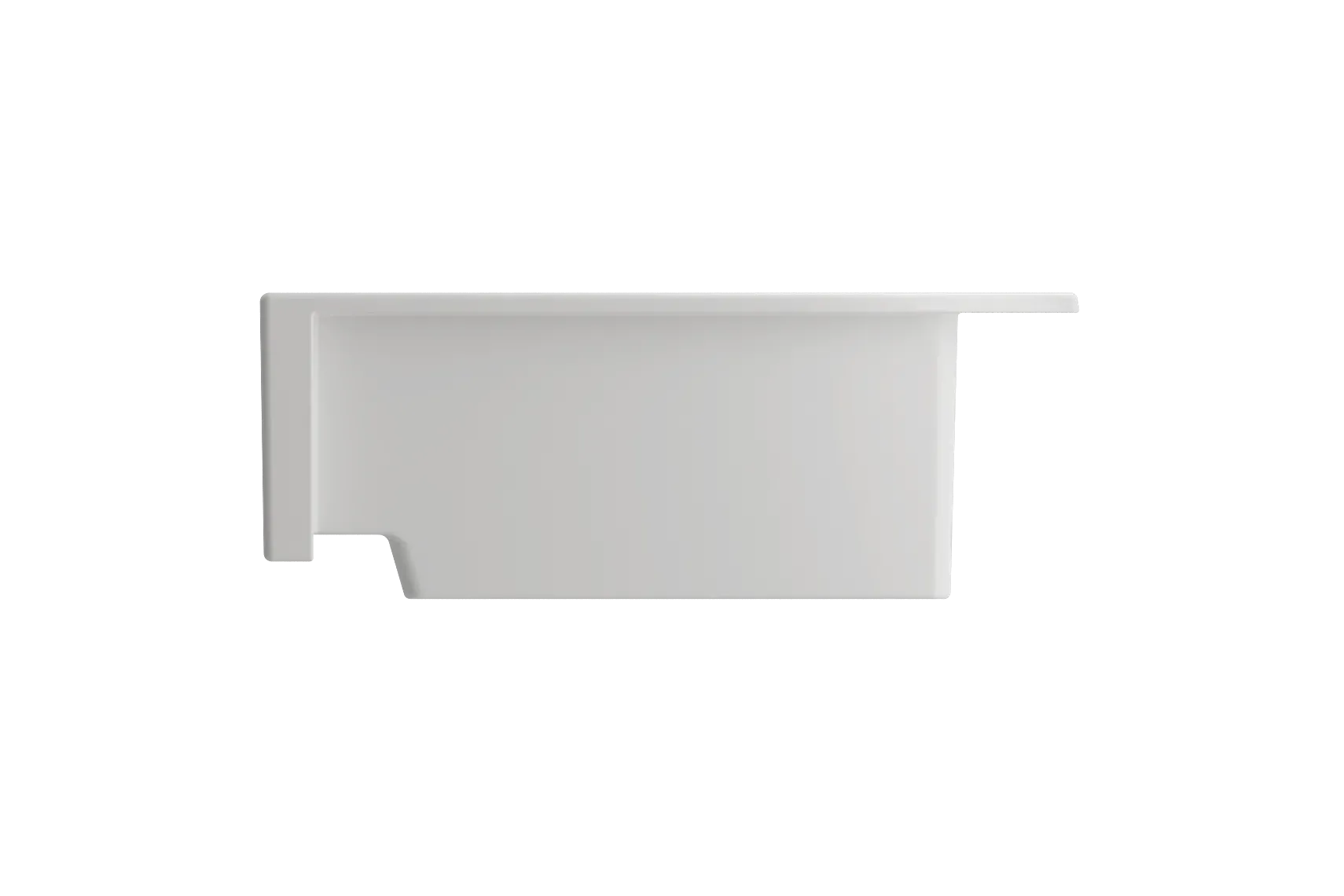 BOCCHI Nuova 34" Fireclay Farmhouse Sink Kit with Faucet and Accessories, White (sink) / Stainless Steel (faucet), 1500-001-2020SS