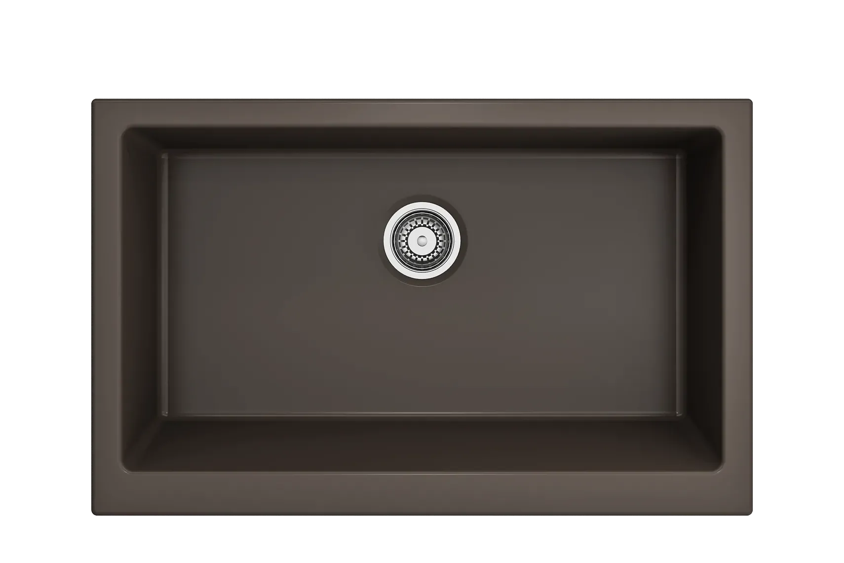 BOCCHI Nuova 34" Fireclay Retrofit Farmhouse Sink with Accessories, Matte Brown, 1551-025-0120