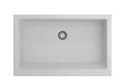 BOCCHI Nuova 34" Fireclay Retrofit Farmhouse Sink with Accessories, Matte White, 1551-002-0120