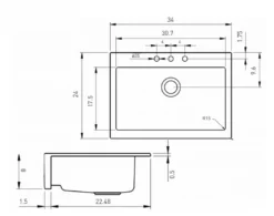 BOCCHI Nuova 34" Fireclay Retrofit Drop-In Farmhouse Sink with Accessories, Biscuit, 1500-014-0127