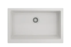 BOCCHI Nuova 34" Fireclay Retrofit Farmhouse Sink with Accessories, White, 1551-001-0120