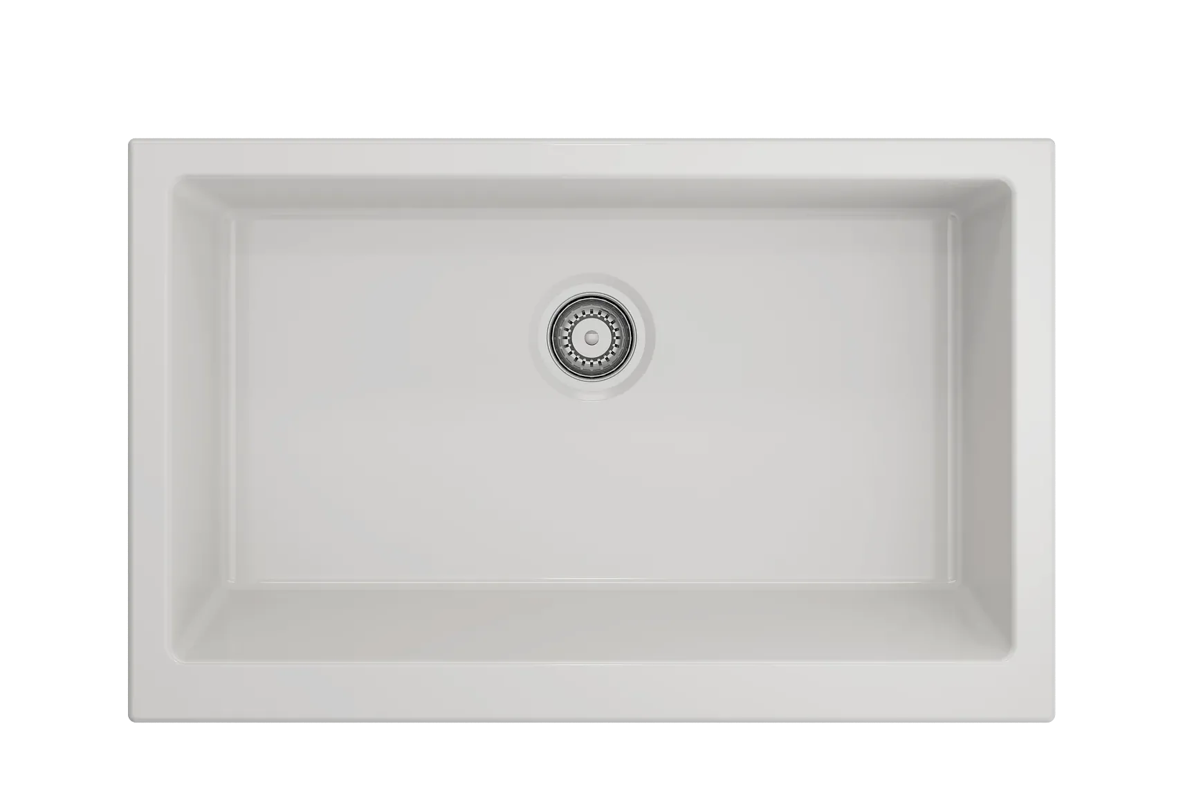 BOCCHI Nuova 34" Fireclay Retrofit Farmhouse Sink with Accessories, White, 1551-001-0120