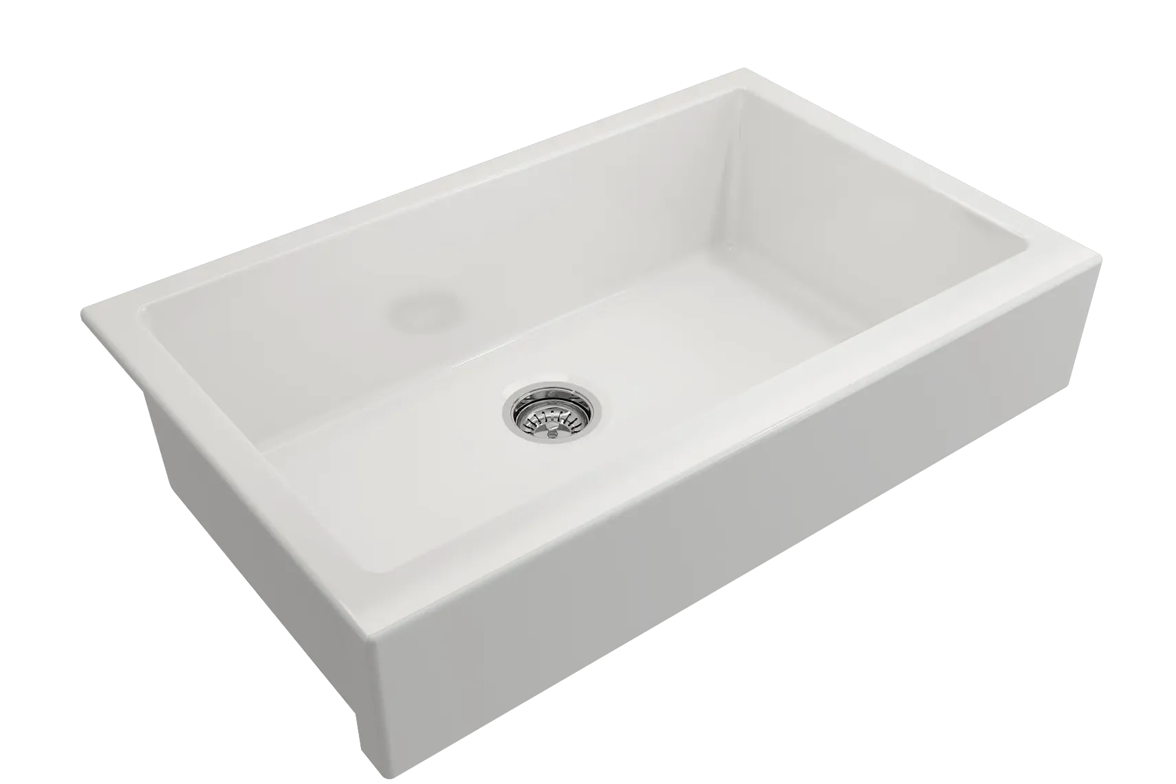 BOCCHI Nuova 34" Fireclay Retrofit Farmhouse Sink with Accessories, White, 1551-001-0120