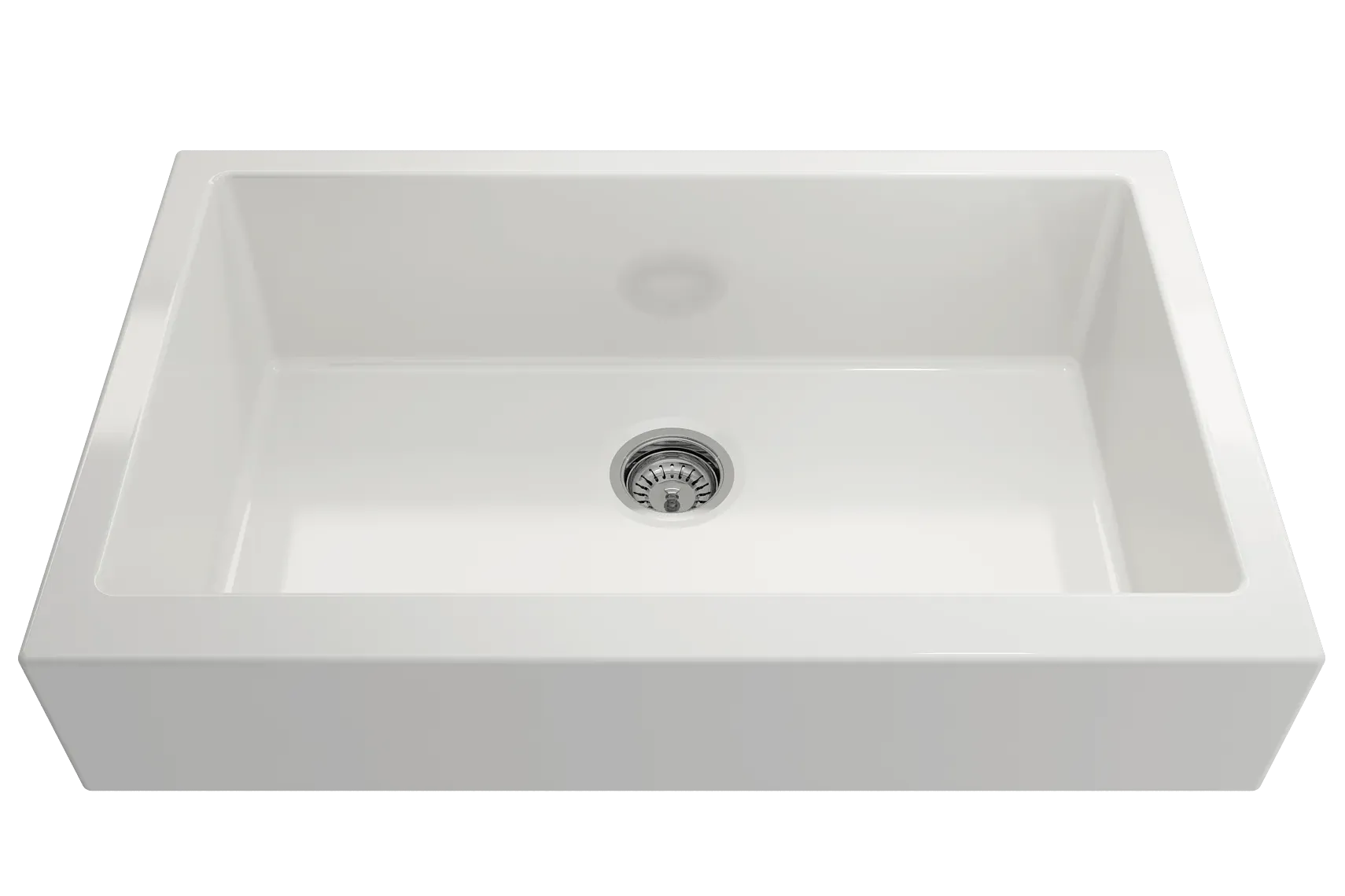 BOCCHI Nuova 34" Fireclay Retrofit Farmhouse Sink with Accessories, White, 1551-001-0120