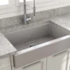 BOCCHI Nuova 34" Fireclay Retrofit Farmhouse Sink with Accessories, Matte Gray, 1551-006-0120