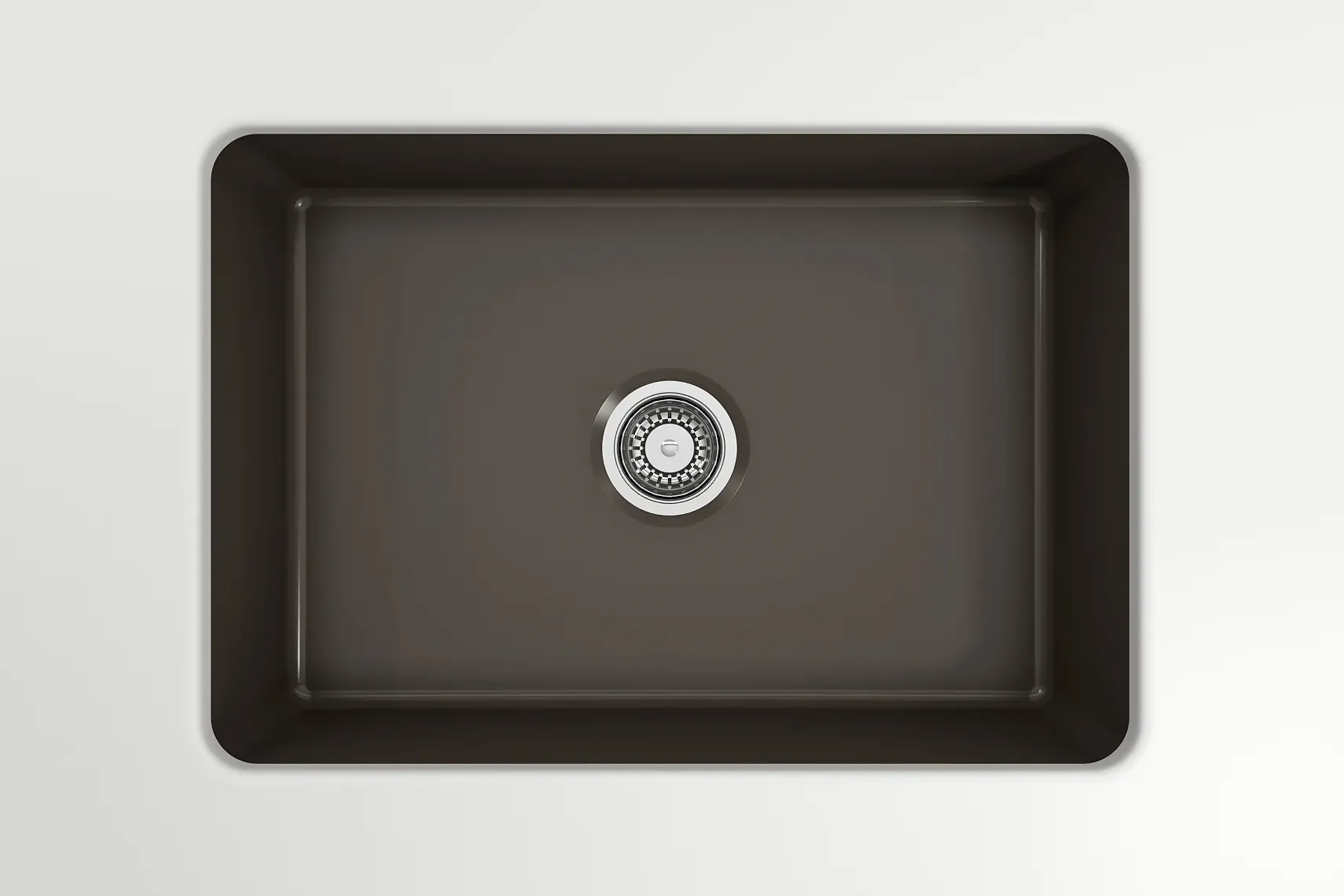 BOCCHI Sotto 27" Fireclay Dual Mount Single Bowl Kitchen Sink, Matte Brown, 1360-025-0120