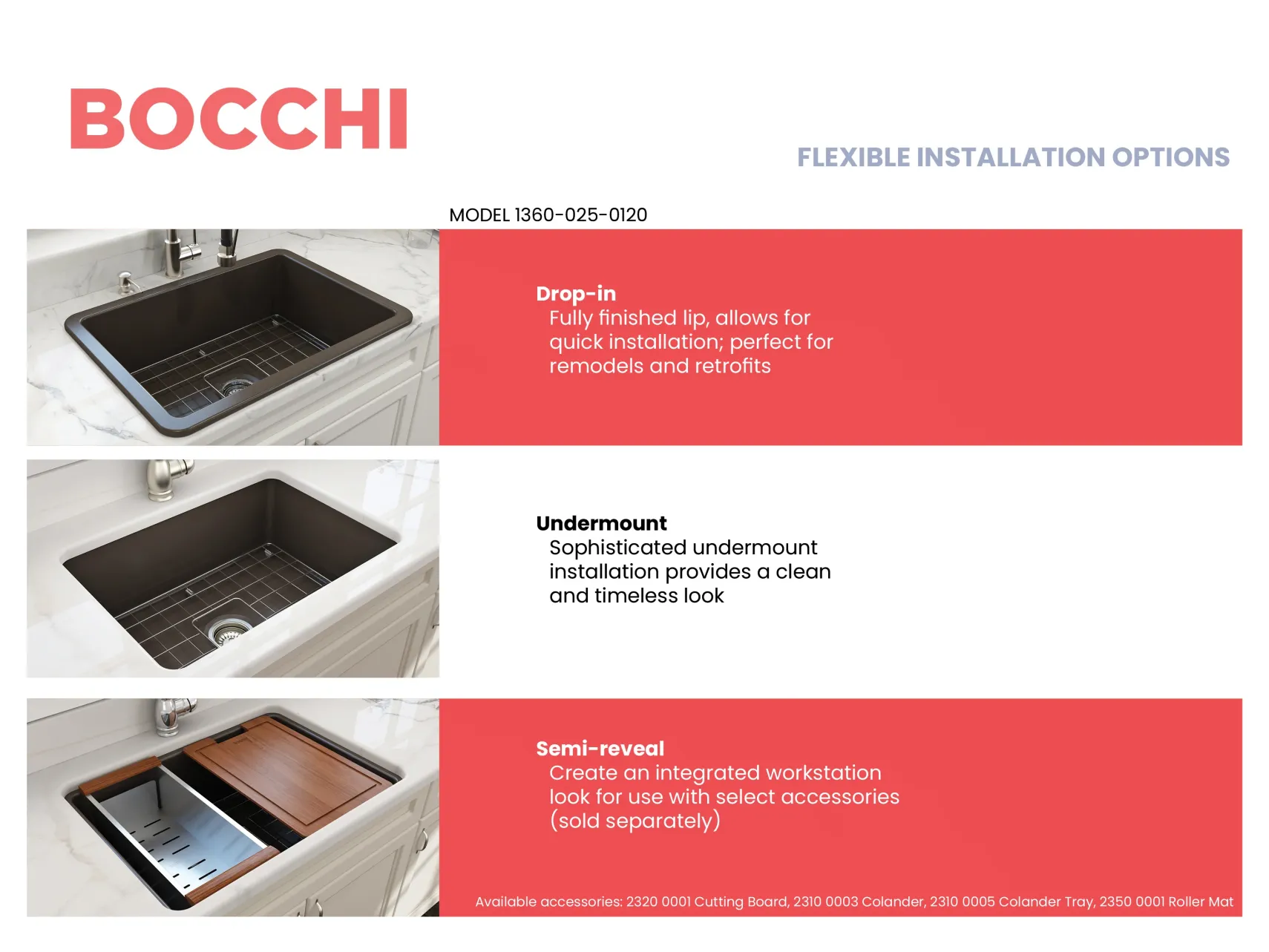 BOCCHI Sotto 27" Fireclay Dual Mount Single Bowl Kitchen Sink, Matte Brown, 1360-025-0120