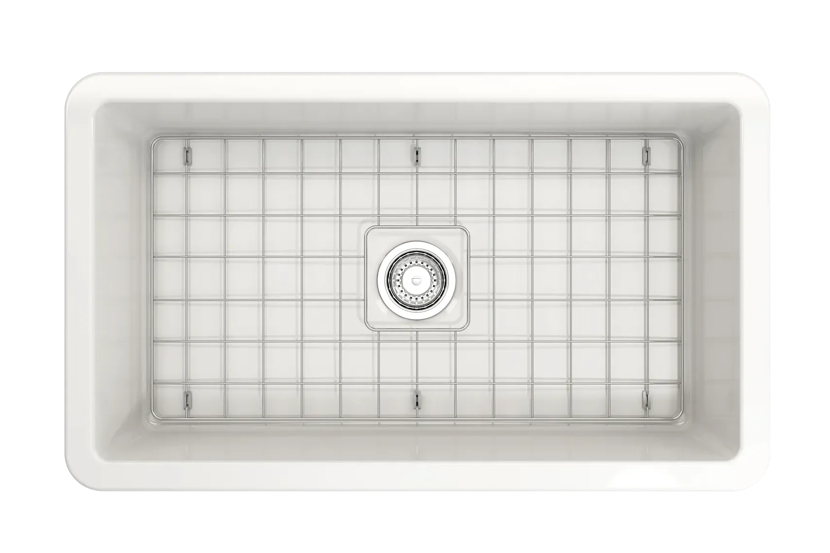 BOCCHI Sotto 32" Fireclay Undermount Single Bowl Kitchen Sink, White, 1362-001-0120