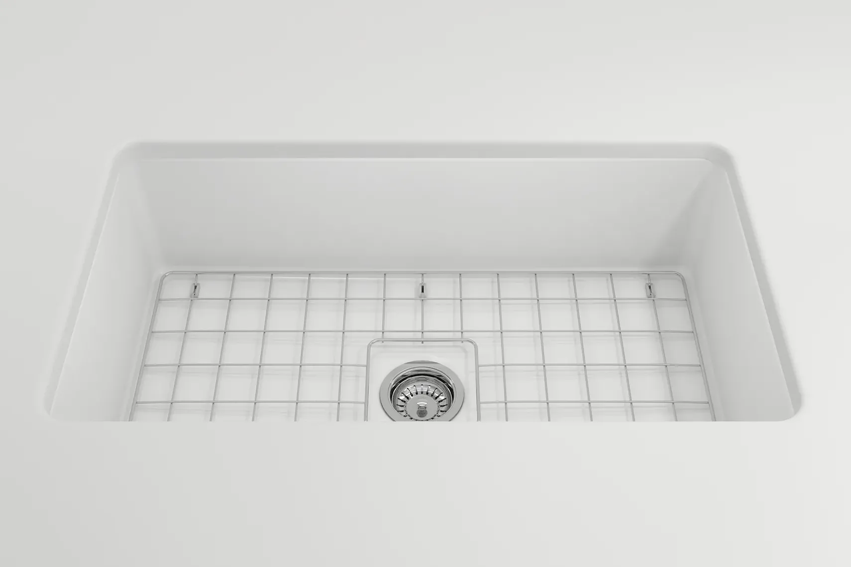 BOCCHI Sotto 32" Fireclay Undermount Single Bowl Kitchen Sink, Matte White, 1362-002-0120