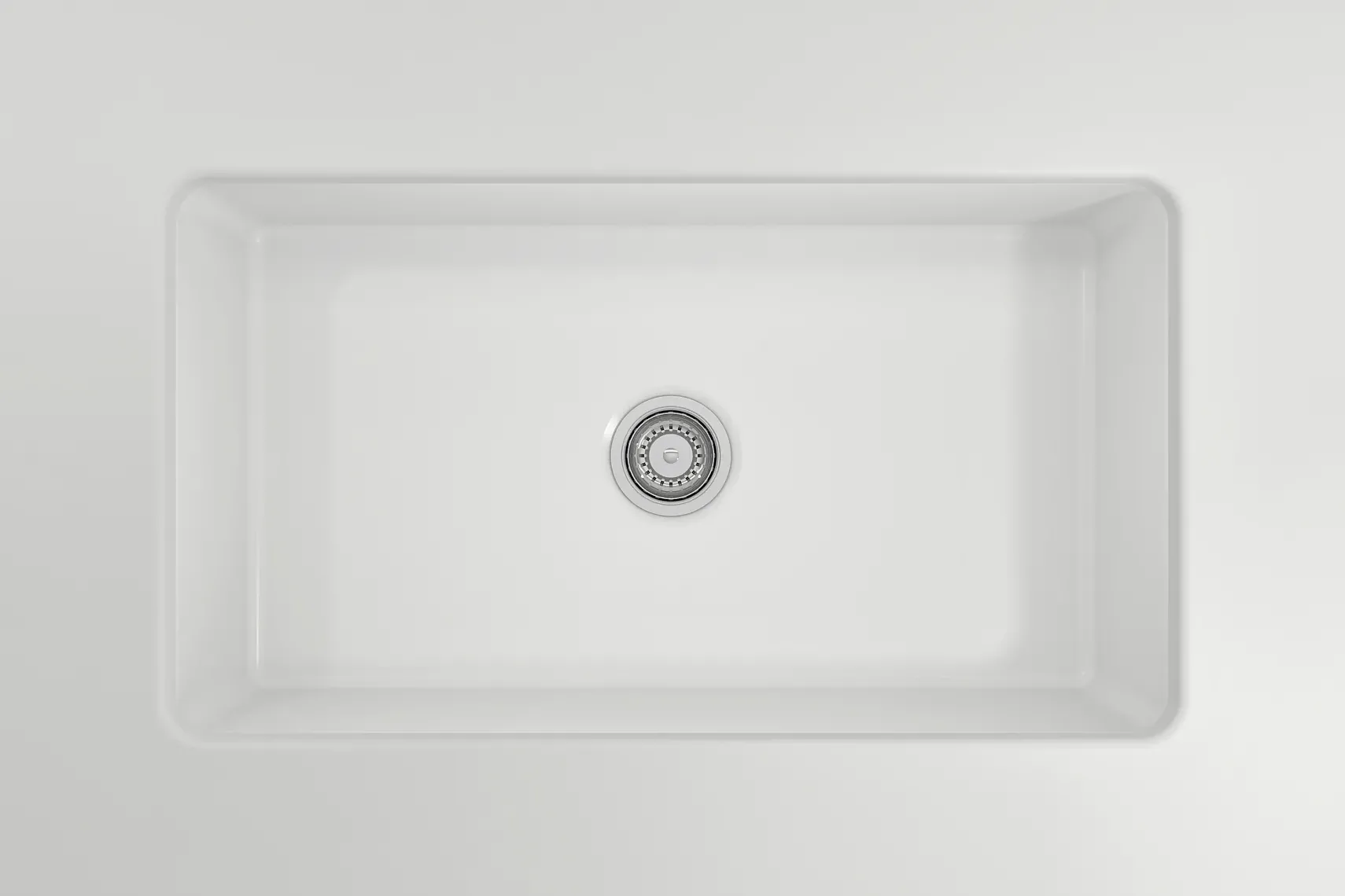 BOCCHI Sotto 32" Fireclay Undermount Single Bowl Kitchen Sink, Matte White, 1362-002-0120