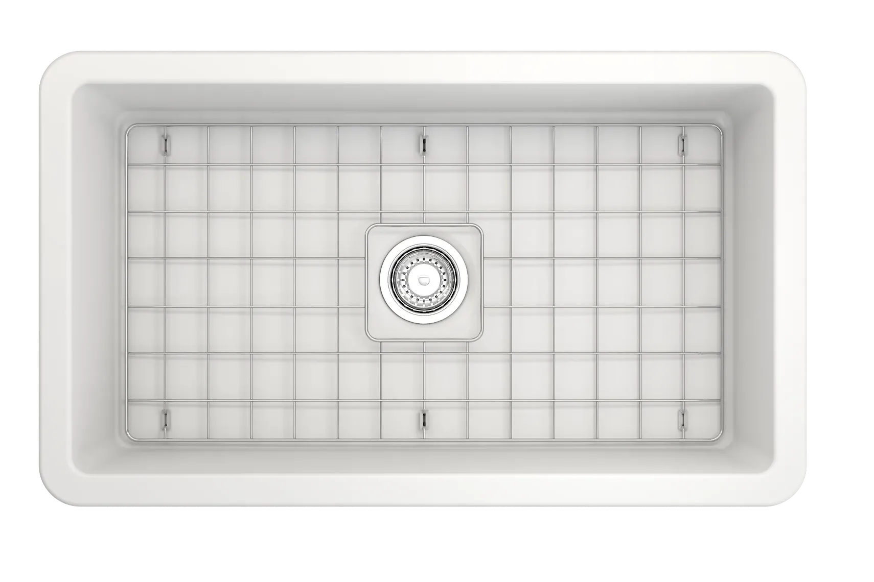 BOCCHI Sotto 32" Fireclay Undermount Single Bowl Kitchen Sink, Matte White, 1362-002-0120