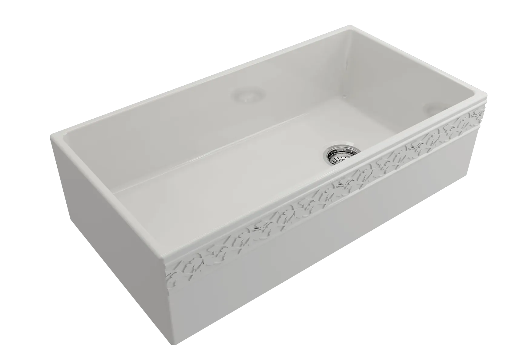 BOCCHI Vigneto 36" Fireclay Farmhouse Apron Single Bowl Kitchen Sink, White, 1355-001-0120
