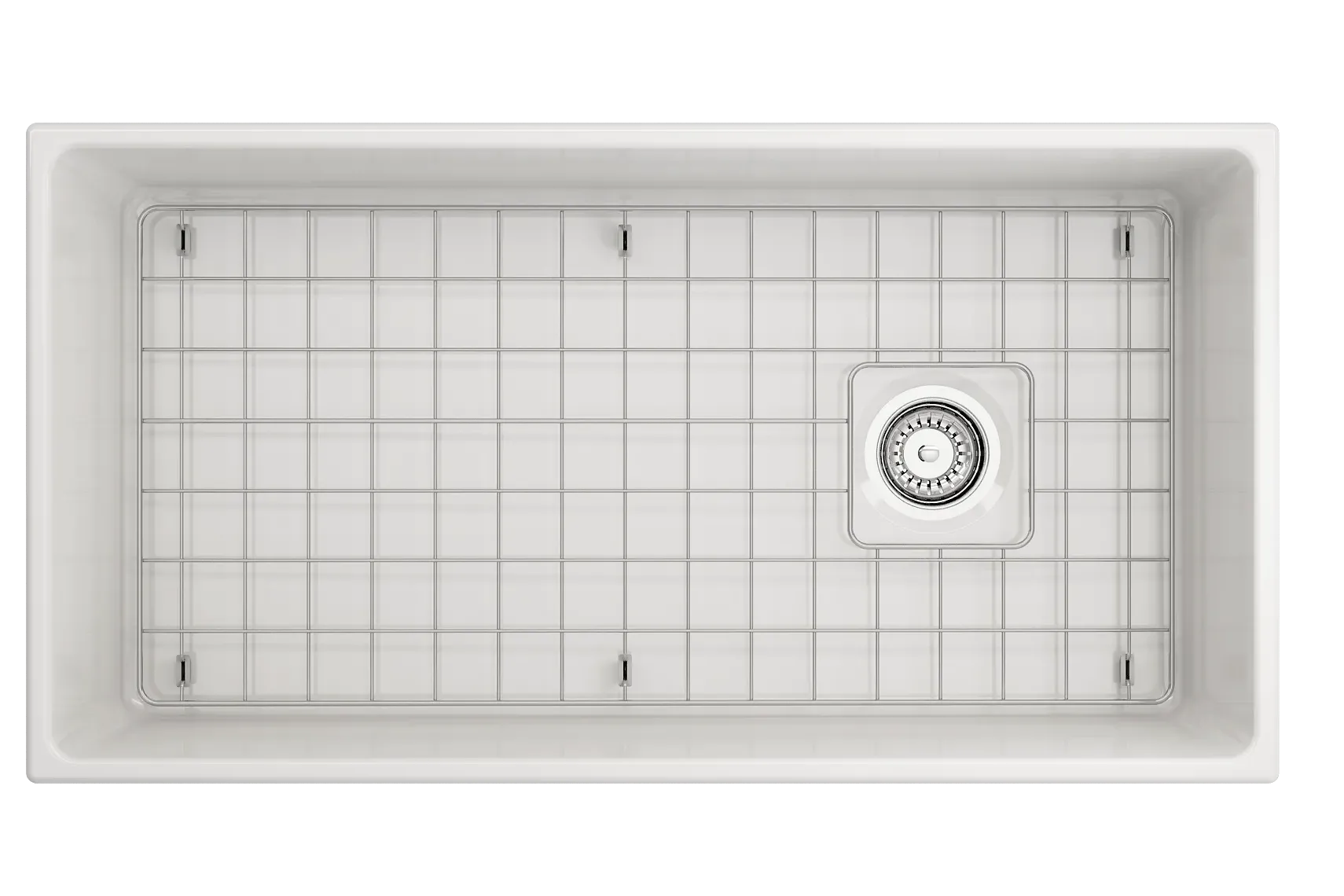 BOCCHI Vigneto 36" Fireclay Farmhouse Apron Single Bowl Kitchen Sink, White, 1355-001-0120