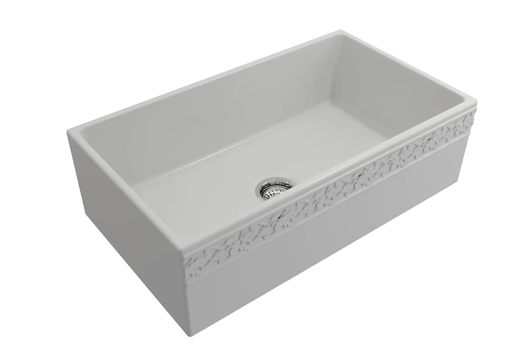 BOCCHI Vigneto 33" Fireclay Farmhouse Apron Single Bowl Kitchen Sink, Matte White, 1353-002-0120